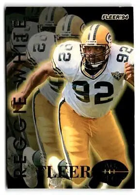 Reggie White Fleer All-Pros 1994 card featuring Reggie White in action