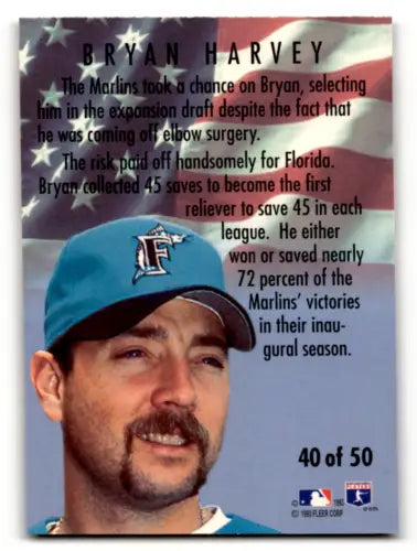 Bryan Harvey baseball card 1994 Fleer All Stars #40 original gloss Marlins