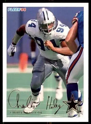 Charles Haley 1994 Fleer football card featuring Dallas Cowboys #110 design