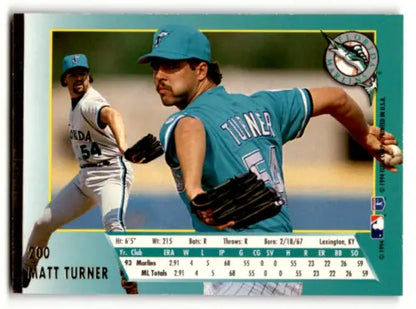 1994 Fleer Ultra #200 Matt Turner baseball card NM with original gloss for Marlins fans