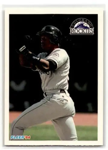 Ellis Burks Colorado Rockies player at bat in original gloss 1994 Fleer Update U122 card