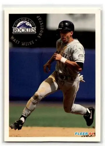 Original gloss 1994 Fleer Update #U131 Walt Weiss Colorado Rockies baseball card