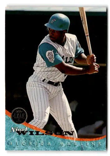 1994 Leaf #76 Nigel Wilson NM-MT Baseball Card with original gloss and Marlins ID:73509