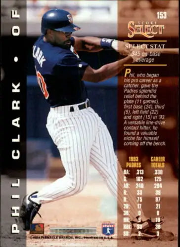 1994 Select #153 Phil Clark NM-MT Padres original gloss baseball card for collectors