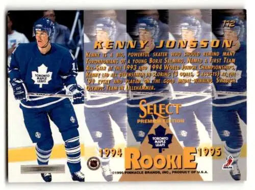 Kenny Jonsson Toronto Maple Leafs Hockey Card 1994 Select #172 Original Gloss Condition