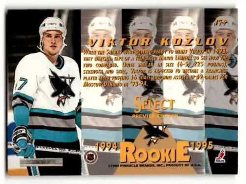 Viktor Kozlov rookie hockey card 1994 Select #174 original gloss San Jose Sharks