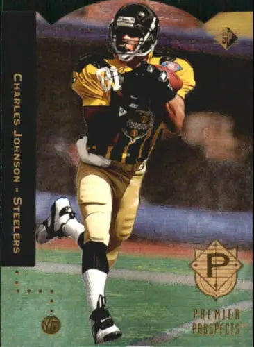 Football player in action featuring Charles Johnson on a 1994 SP Die Cuts original gloss