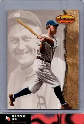 Baseball card featuring a vintage Ted Williams and Ty Cobb from the Detroit Tigers