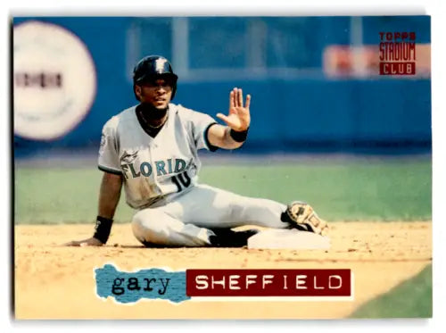 1994 Topps Stadium Club #4 Gary Sheffield baseball card with original gloss, Marlins