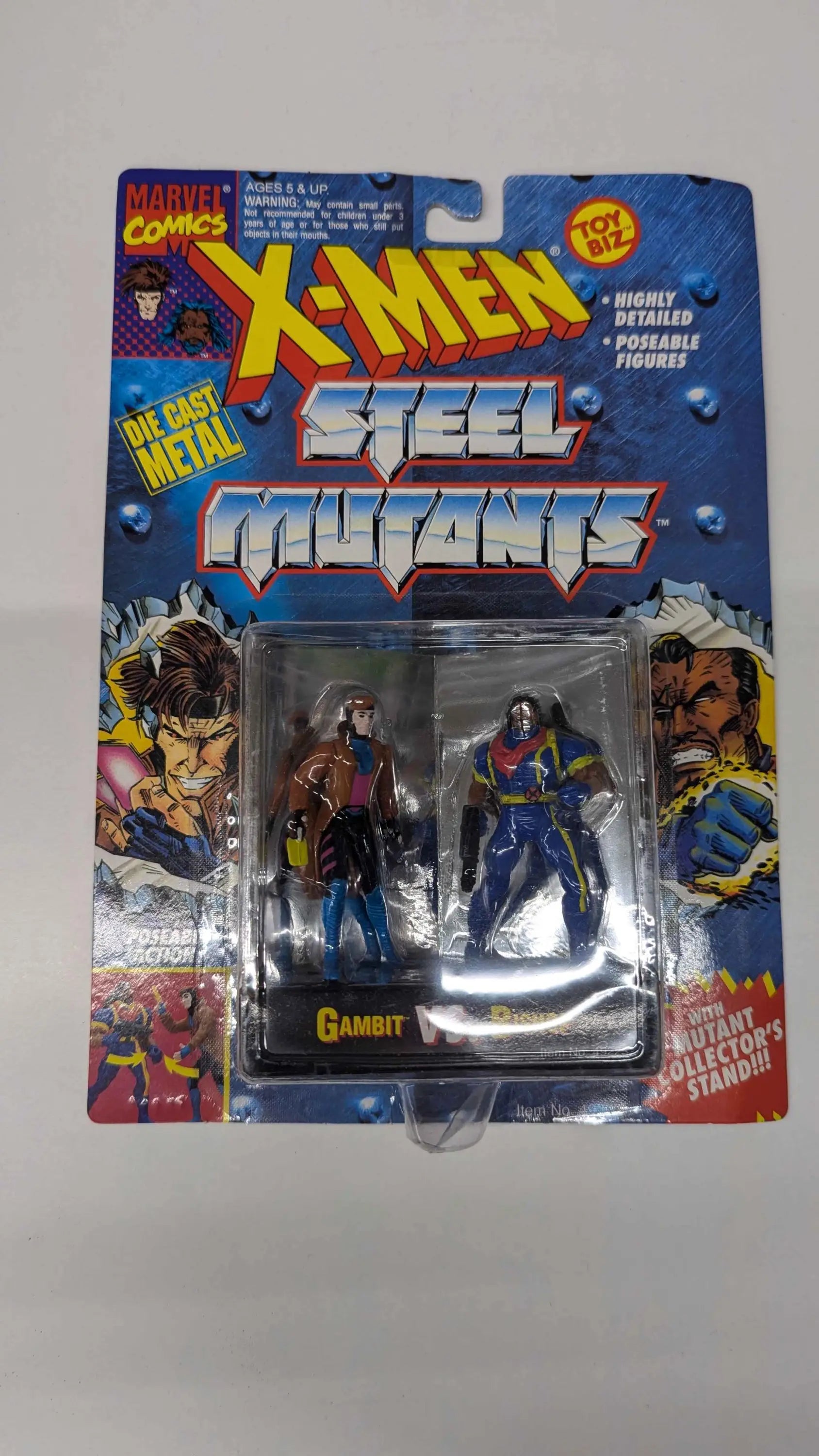 Vintage Toy Biz Marvel X-Men Steel Mutants Action Figures Gambit and Bishop in packaging