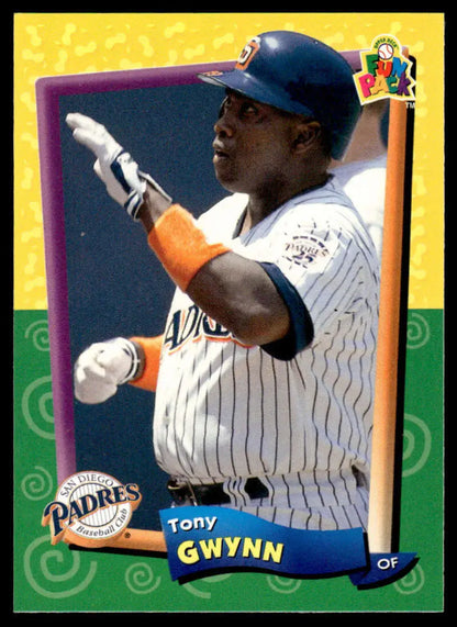 Tony Gwynn San Diego Padres baseball card from Upper Deck Fun Pack #119 in pinstripe uniform