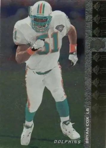 Football player in Dolphins uniform on 1994 Upper Deck SP #35 Bryan Cox NM Near Mint card