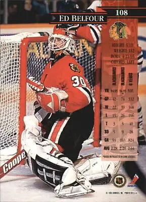 Ed Belfour Chicago Blackhawks 1995-96 Donruss #108 NHL Hockey Card EX-MT