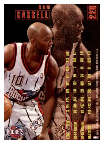 1995-96 Fleer #220 Sam Cassell basketball card with original gloss, NM Rockets edition