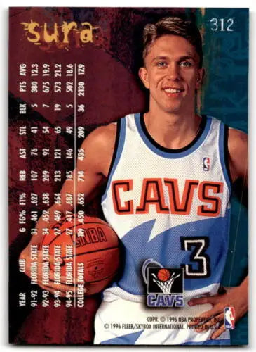 Bob Sura 1995-96 Fleer #312 Rookie Card NM-MT with original gloss from Cavaliers