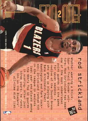 Rod Strickland 1995-96 Fleer End to End NBA Card Portland Trail Blazers NM