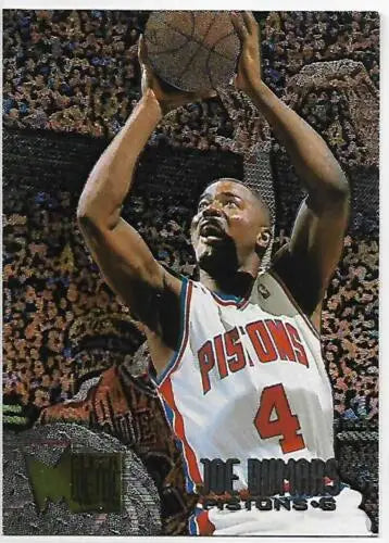 1995-96 Fleer Metal Joe Dumars basketball card featuring original gloss NM condition