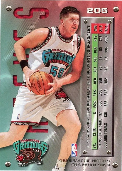 1995-96 Fleer Metal Bryant Reeves Rookie Vancouver Grizzlies Basketball Card