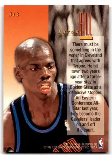 Tyrone Hill basketball card from 1995-96 Fleer Ultra with original gloss, Cavaliers