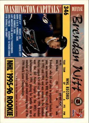 Brendan Witt rookie 1995-96 Topps #346 Washington Capitals NHL hockey card NM-MT