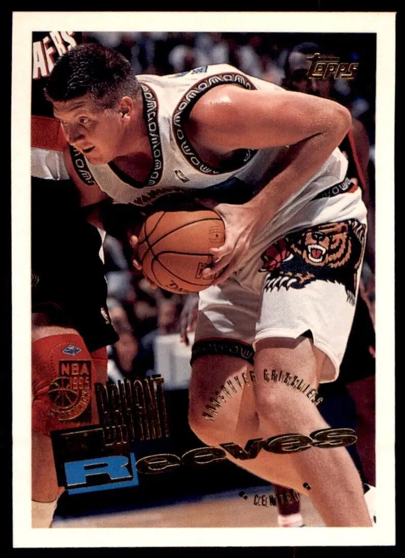 Bryant Reeves Rookie card from 1995-96 Topps featuring Vancouver Grizzlies NBA team