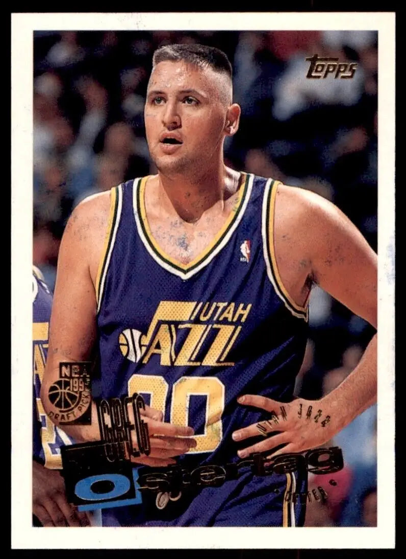 Basketball card of Greg Ostertag rookie in Utah Jazz jersey for collectors