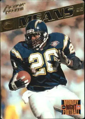 Football player in action from 1995 Action Packed Monday Night Football Natrone Means card