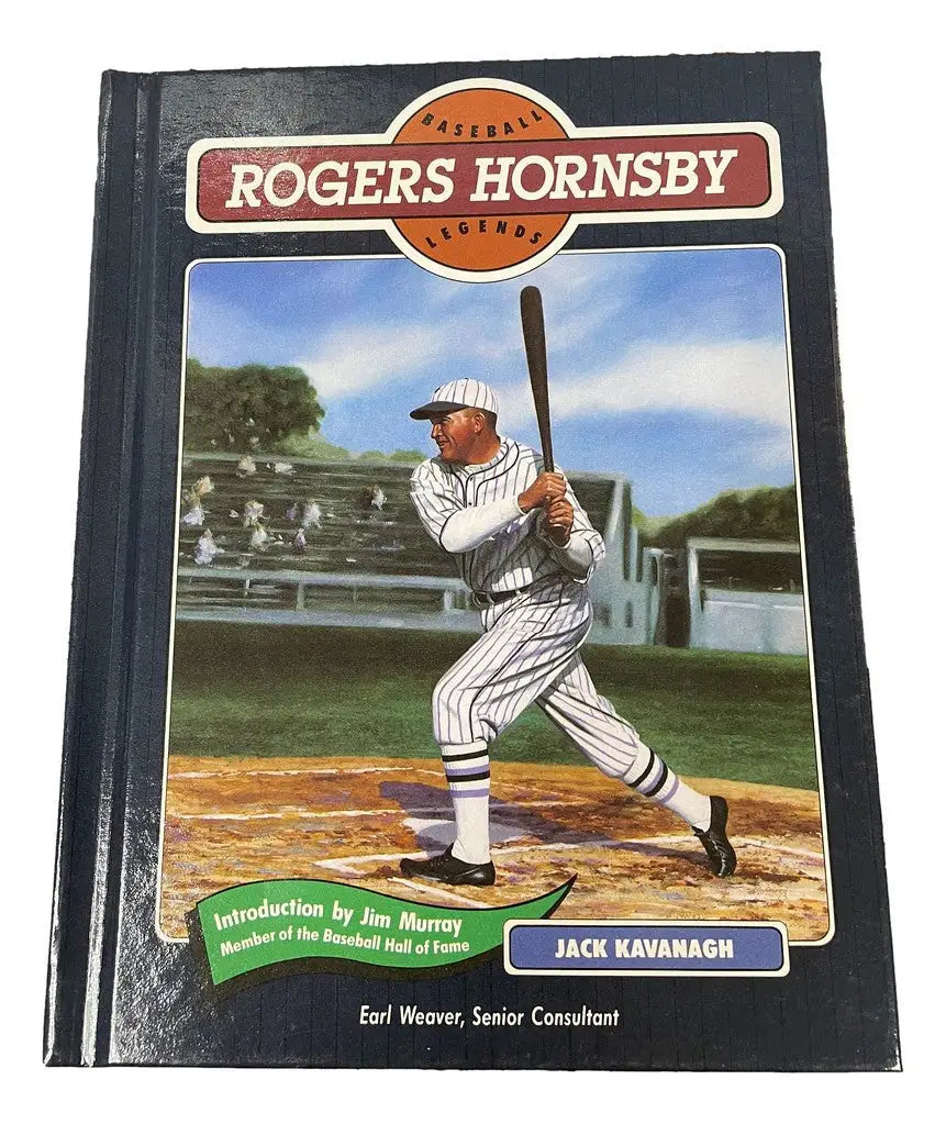 Baseball Legends Book featuring a player in a pinstriped uniform on the field