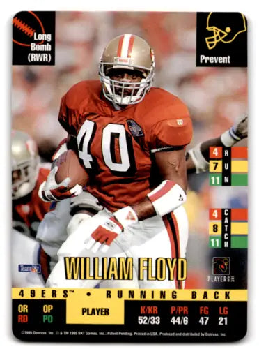 1995 Donruss Red Zone #281 William Floyd football card featuring original gloss finish