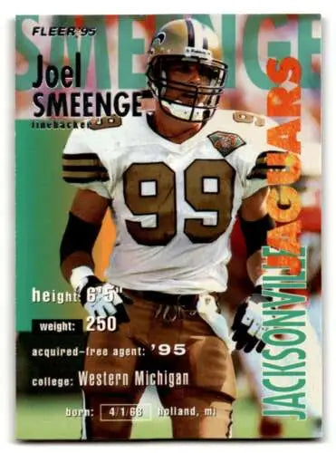 1995 Fleer #173 Joel Smeenge Jacksonville Jaguars Football Card Original Gloss NM