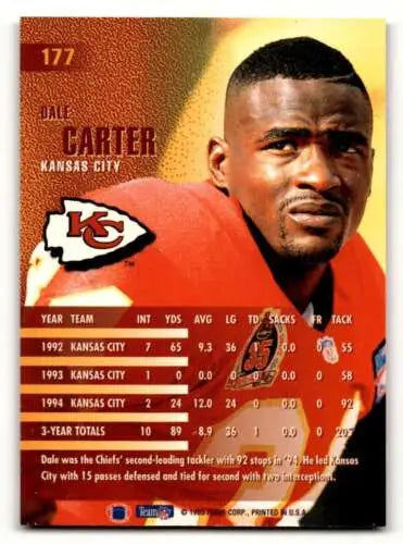 Dale Carter Kansas City football card featuring original gloss from 1995 Fleer