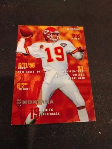 Joe Montana Kansas City Chiefs football card from 1995 Fleer #183