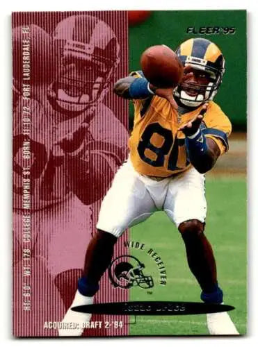 1995 Fleer #202 Isaac Bruce original gloss Louis Rams Football trading card NM condition