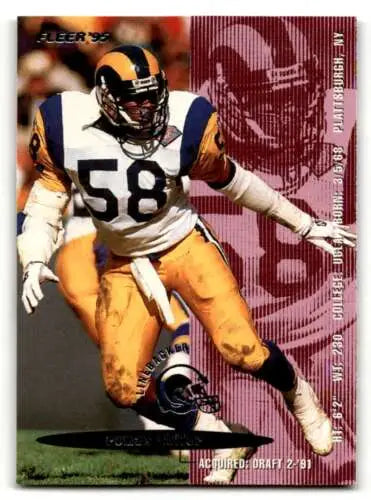 Football card featuring Roman Phifer in original gloss St. Louis Rams uniform