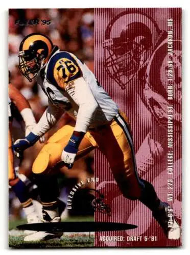 1995 Fleer #212 Robert Young Louis Rams Football Card with original gloss and NM condition