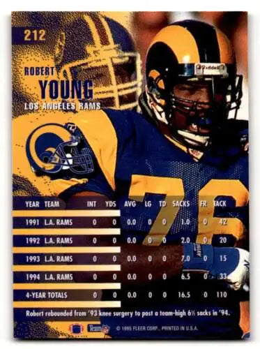 1995 Fleer Robert Young St. Louis Rams Football Card with original gloss NM quality