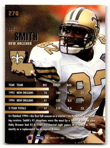 1995 Fleer #270 Irv Smith New Orleans Saints football card with original gloss finish