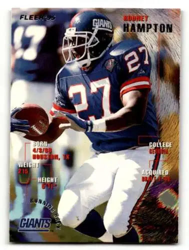 Rodney Hampton 1995 Fleer #281 New York Giants football card with original gloss