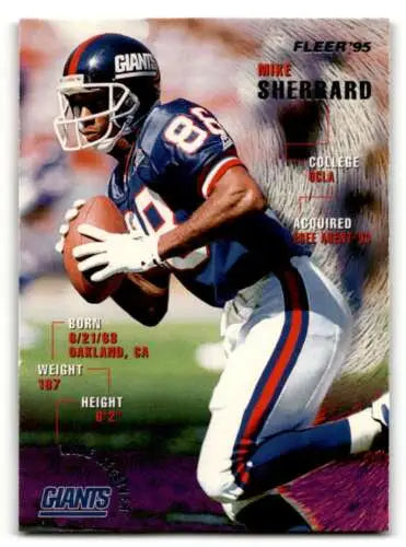 Mike Sherrard 1995 Fleer #284 New York Giants football card with original gloss