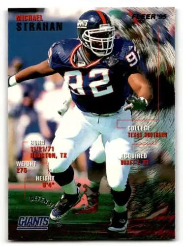 1995 Fleer #285 Michael Strahan New York Giants Football Card with original gloss quality