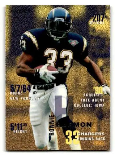 1995 Fleer #329 Ronnie Harmon San Diego Chargers Football Card with original gloss