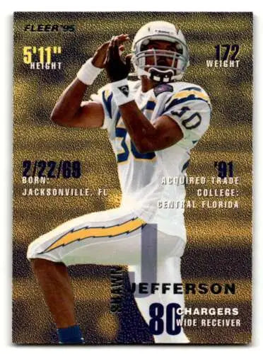 Shawn Jefferson football card 1995 Fleer original gloss San Diego Chargers NM