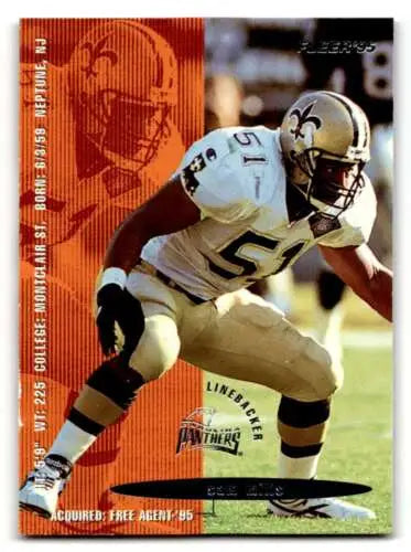 1995 Fleer #46 Sam Mills Carolina Panthers Football Card with original gloss finish