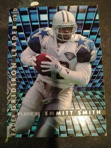 Emmitt Smith 1995 Fleer Football card featuring Dallas Cowboys Gridiron Leader