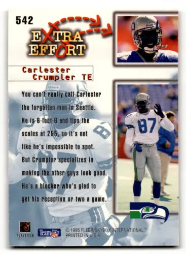 Carlester Crumpler 1995 Fleer Ultra football card with original gloss in Near Mint condition