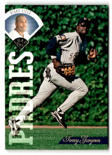 1995 Leaf #299 Tony Gwynn baseball card with original gloss in Near Mint condition Padres