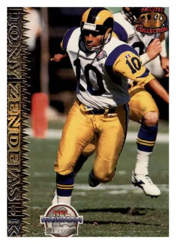 Football player in uniform from 1995 Pacific #400 Tony Zendejas original gloss card