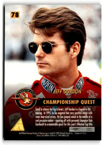 1995 Pinnacle Zenith #78 Jeff Gordon trading card with original gloss in NM-MT condition