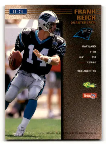 Frank Reich football card from 1995 Pro Line Series 2 showcasing original gloss design