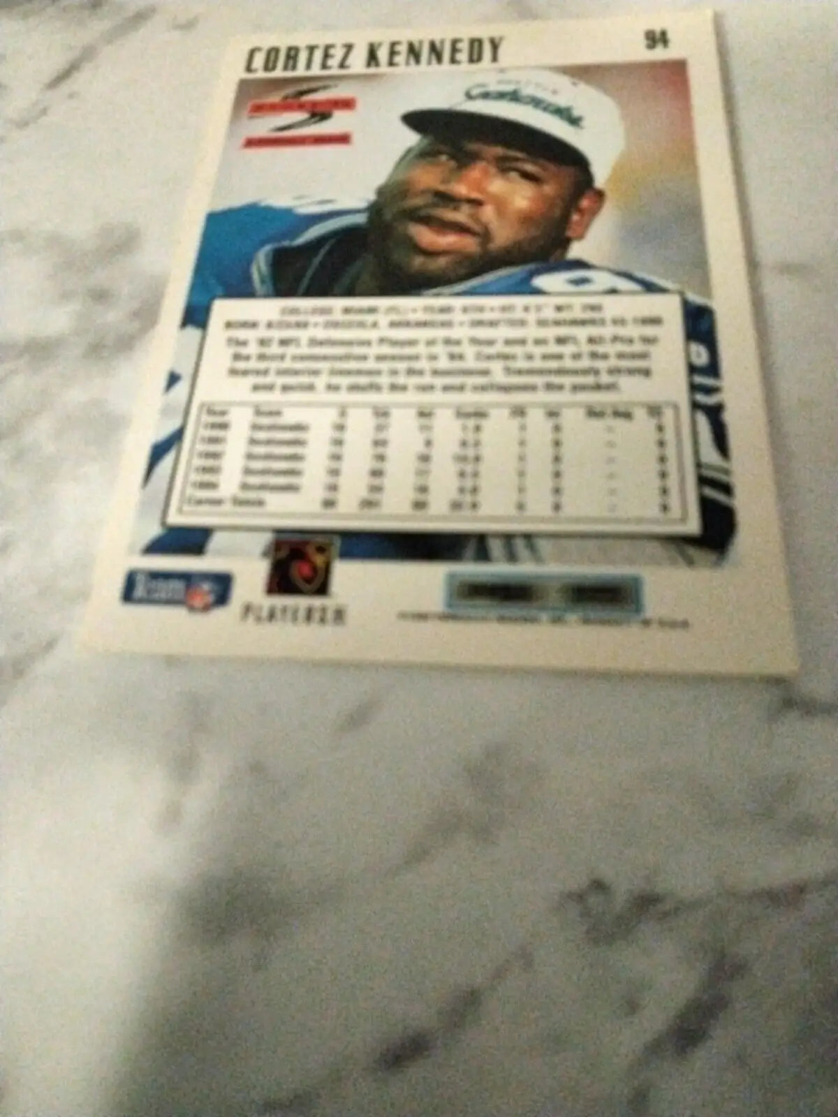 Cortez Kennedy Seattle Seahawks trading card 1995 Score #94 EX/NM ID:62960